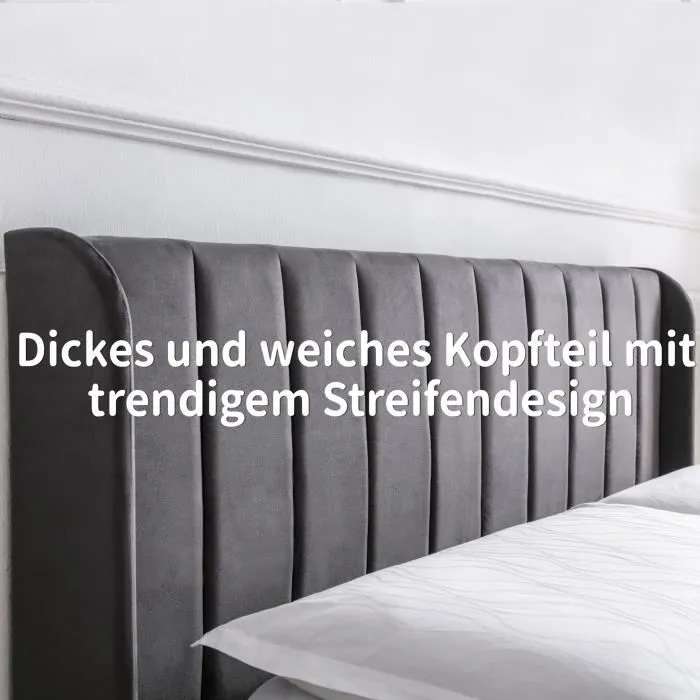 Lit Coffre Adulte 140 x 200 cm - MERAX - Style Scandinave - Avec Tête de Lit et 2 Tiroirs-1