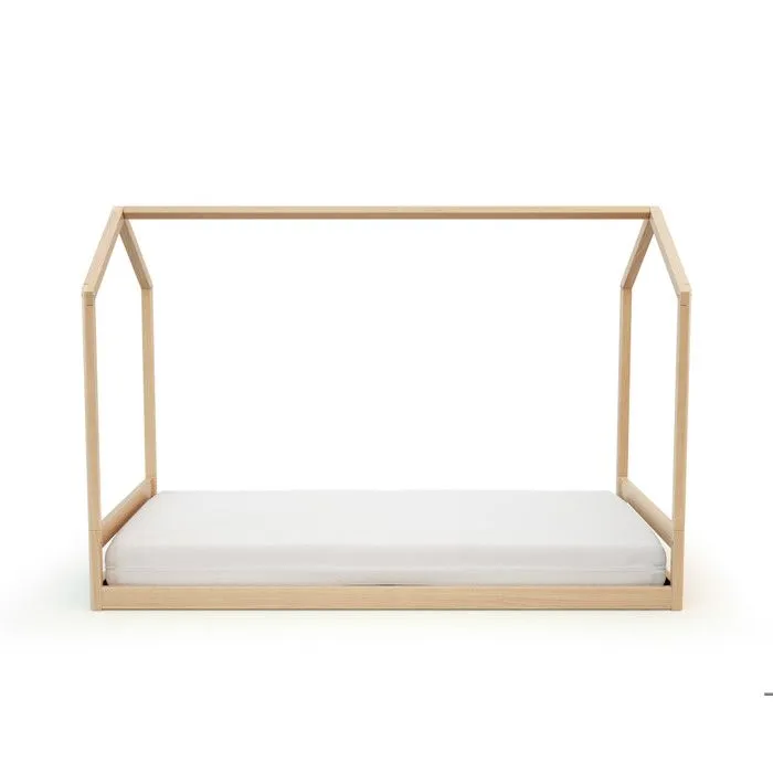 AT4 -  Lit cabane bébé évolutif CONFORT en bois  Hêtre Verni - Taille unique-2