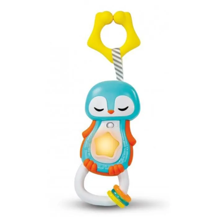 Hochet électronique - CLEMENTONI - Pingouin - Bleu - Bébé - 3 mois +-0