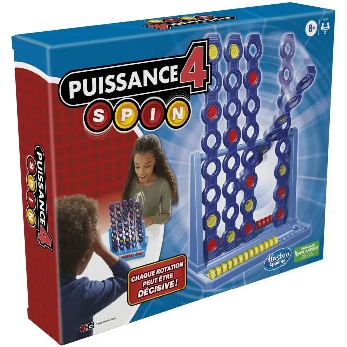 Puissance 4 Spin avec grille tournante, jeu de sociéré, pour 2 joueurs, pour enfants à partir de 8 ans-8