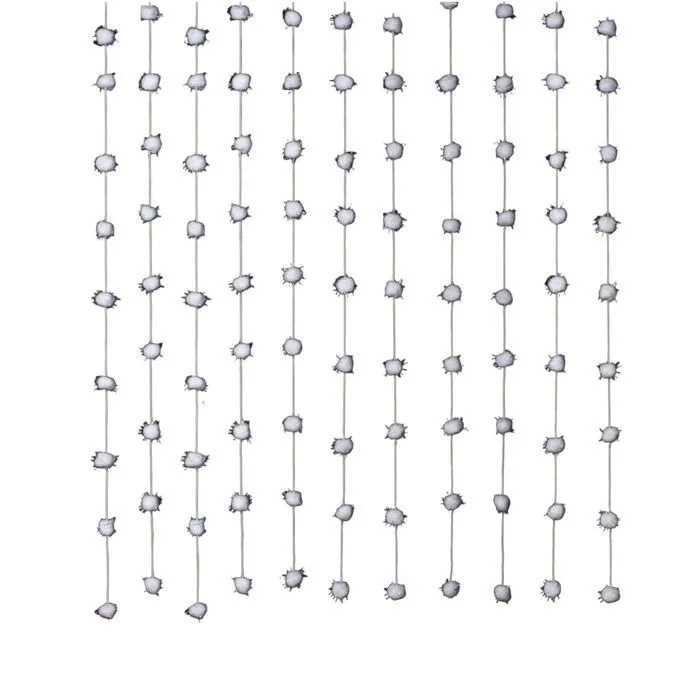 Rideau de décoration - JJA - Noël - 90 cm x 200 cm - Blanc pailleté - 18 boules de 30 mm-0
