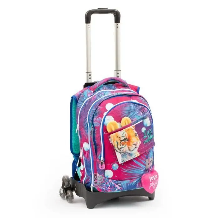 Sac à dos scolaire 2in1 avec trolley amovible Sweet Jungle Giochi Preziosi-0
