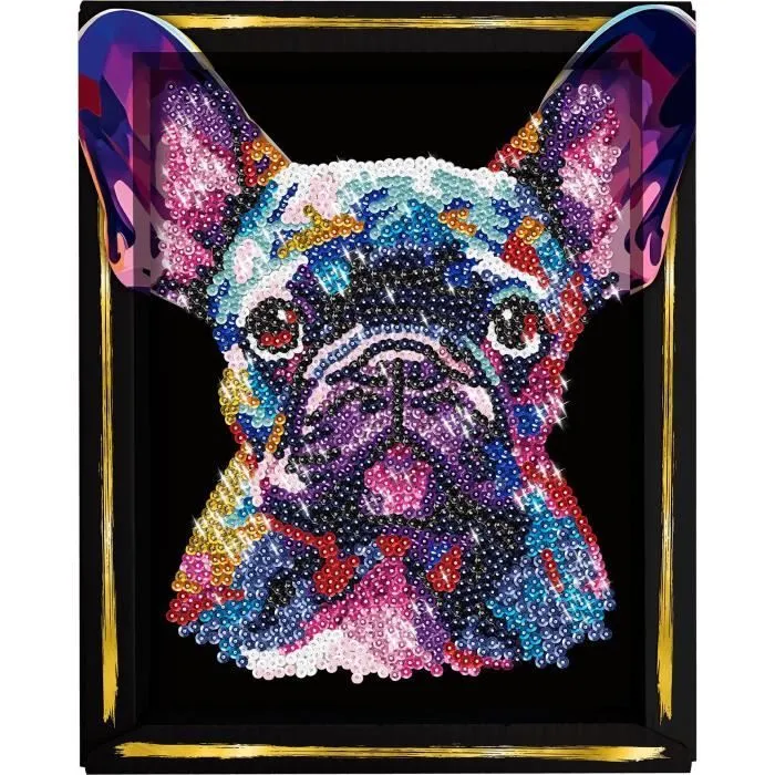 Kit loisir créatif - LANSAY - Collection Sequins - Pop art chien - Dès 14 ans-5