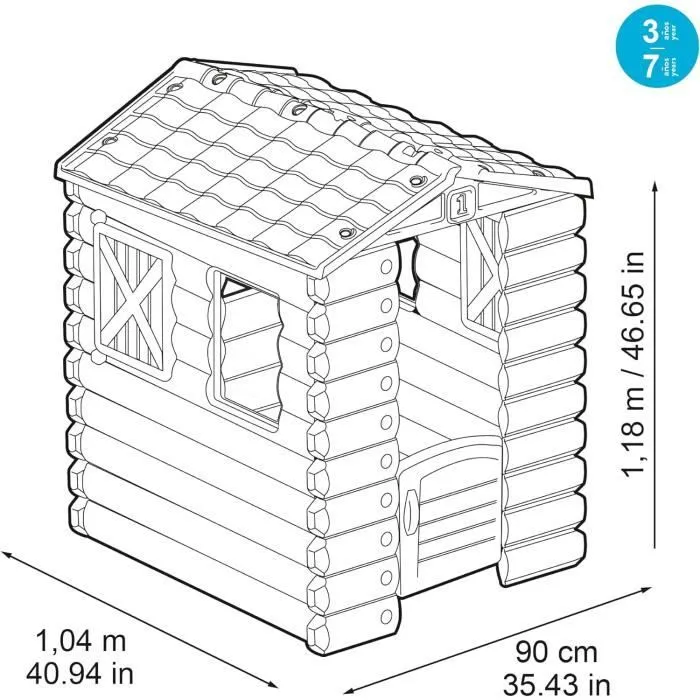 Maisonnette de camping FEBER - FAMOSA - Cottage en bois massif - Pour enfants de 3 ans et plus-3