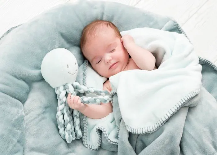 NATTOU Doudou Pieuvre musicale Lapidou - 100% polyester - Vert menthe et gris-4