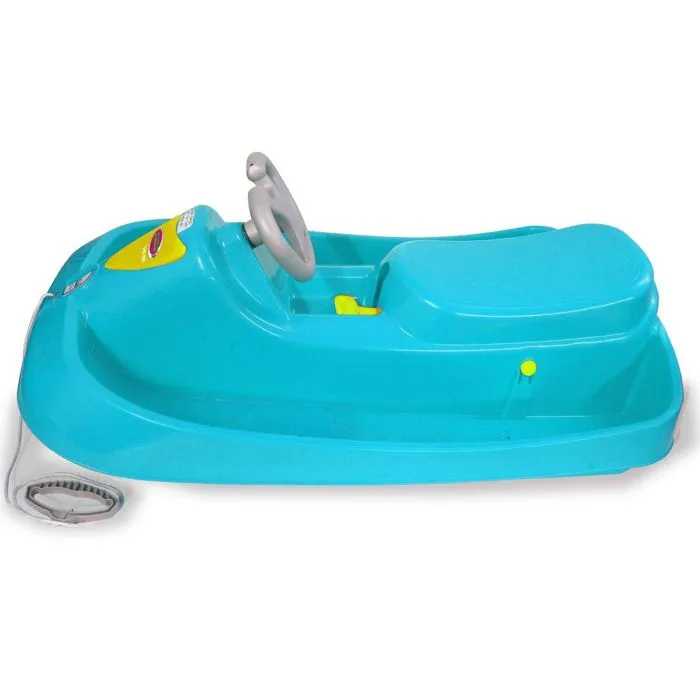 Luge - Snow Play - Ralley - 100 cm - Volant - Frein - Bleu-1