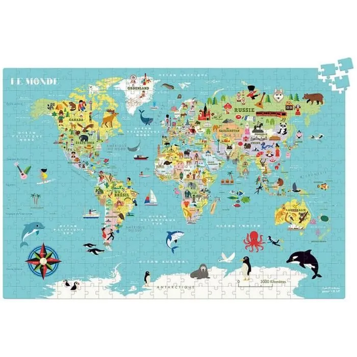 Puzzle 500 pièces : Carte du monde-0