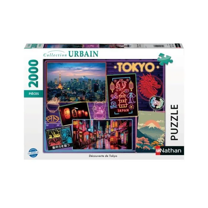 Puzzle 2000 pièces Découverte de Tokyo, Nathan, 12001091, A partir de 14 ans-0