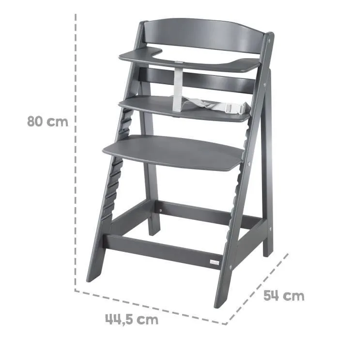 ROBA Chaise Haute Évolutive Sit Up Flex - Utilisable Jusqu'à la Chaise d'Adolescent - Bois Anthracite-3