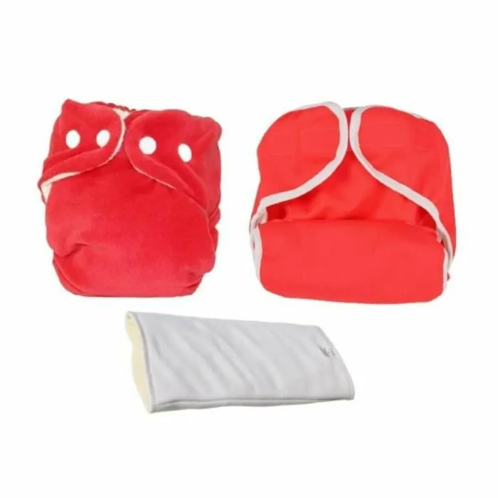 Kit d'essai Couches Lavables - So Bamboo - Taille 1 (3-9 kg) - Tomate-Blanc-0