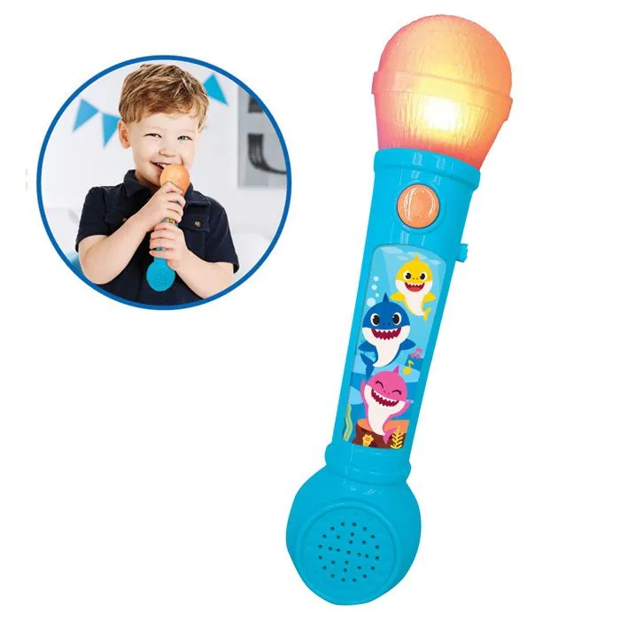Microphone Lumineux avec Mélodies et Effets Sonores Baby Shark-1