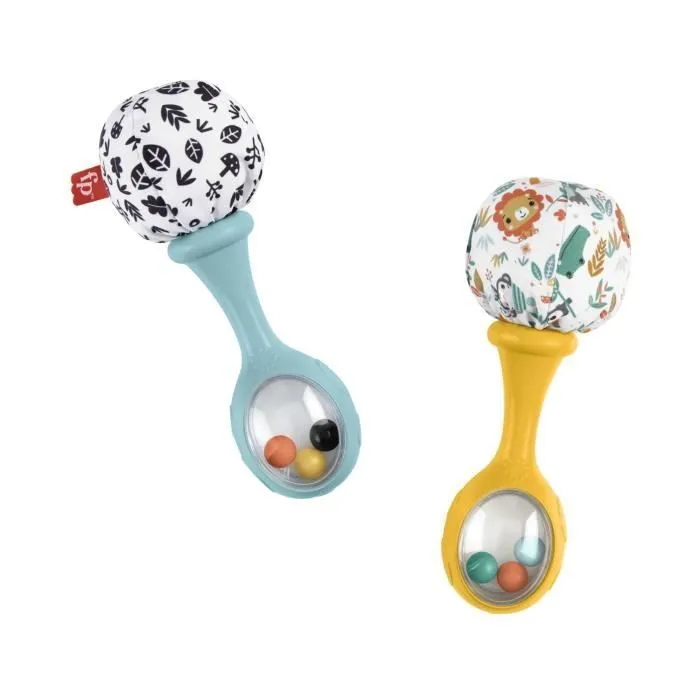 Fisher-Price-Mes Premiers Maracas-Jouet d’éveil 2 hochets dès 3 mois HMF34-0