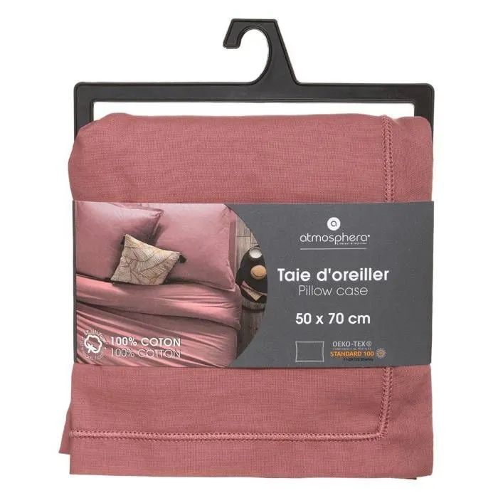 Taie d'oreiller - Rose Blush - 50x70cm - 100% coton - Lavable à 60° - Certifié OEKO-TEX-1