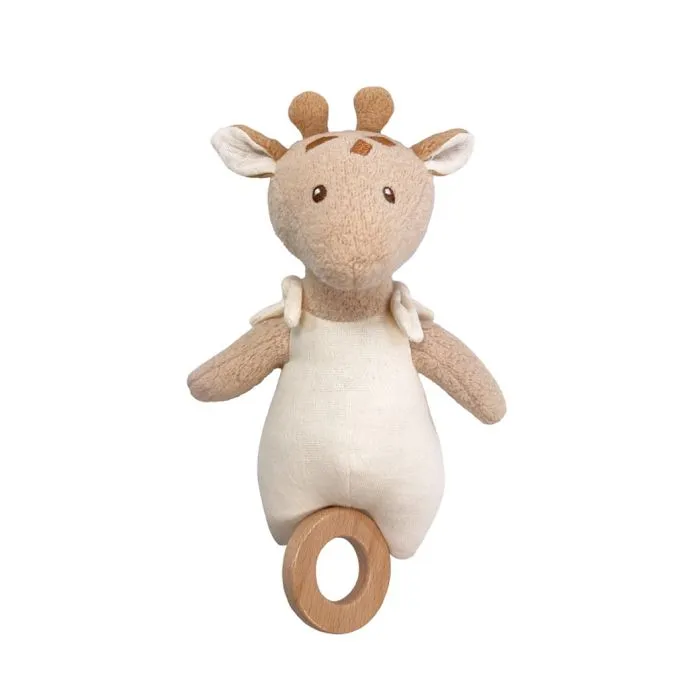 Peluche musicale - Egmont Toys - Leonie girafe - 22 cm - Coton biologique - Mélodie Rock A Bye Baby-0