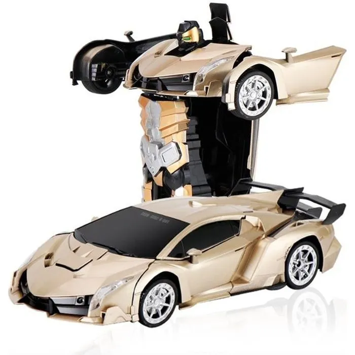 TD® Voiture robot télécommandé transformable robocop contruction jouet télécommande guide kit project smart roues miniature enfant-0