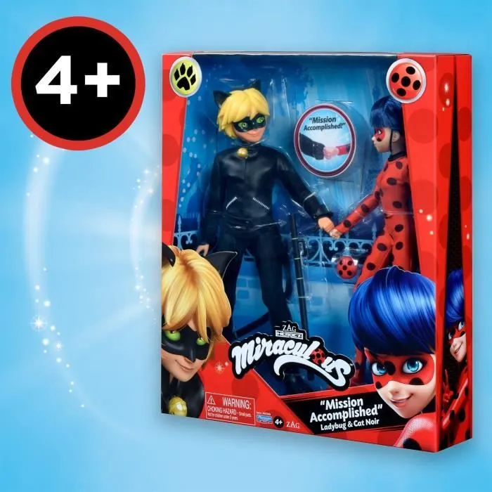 Pack de 2 Poupées mannequin 26 cm Miraculous Ladybug - Revivez les aventures de Ladybug et Chat Noir-2