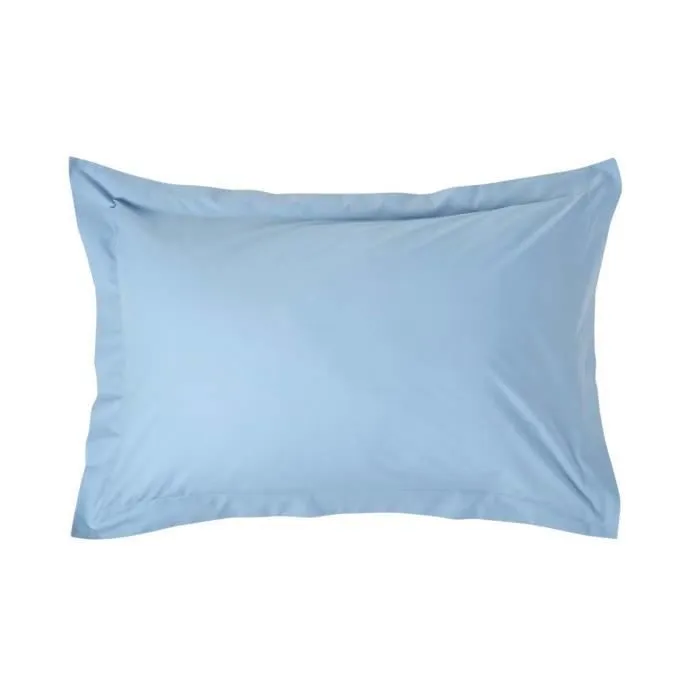 Taie d'Oreiller rectangulaire coton égyptien Bleu 200 fils 50 x 75 cm-0