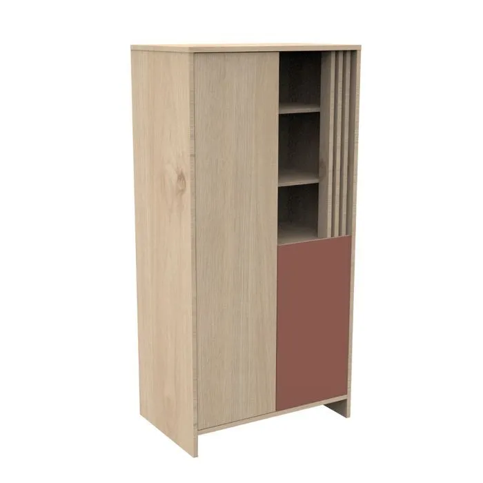 Armoire 2 portes 1 niche petite porte - terracotta - Tokyo-1