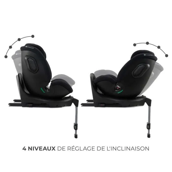 Siège auto I-size 40-150 cm - KINDERKRAFT XRIDER - Rotation à 360° - Base intégrée avec isofix - 8 positions d'inclinaison - Noir-2