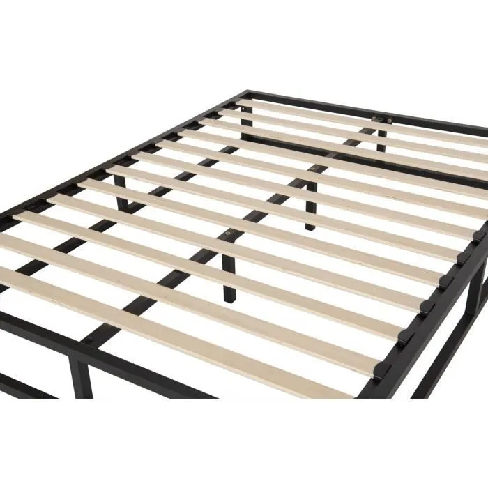 Sommier à lattes 160 x 200 cm - HABITAT ET JARDIN - Structure en métal noir - Contemporain - Design-3