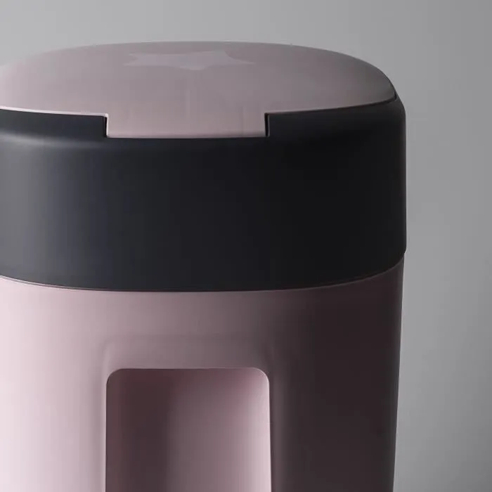 Tommee Tippee Poubelle à Couches Twist & Click Protection Anti-Odeurs, Inclut 1x Cassette avec Film Multicouche Antibactérien - Rose-1