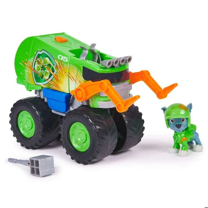 Jouet - Spin Master - Camion poubelle Patrouille Rescue Wheels - Figurine Rocky - 3 ans et plus - Vert-1