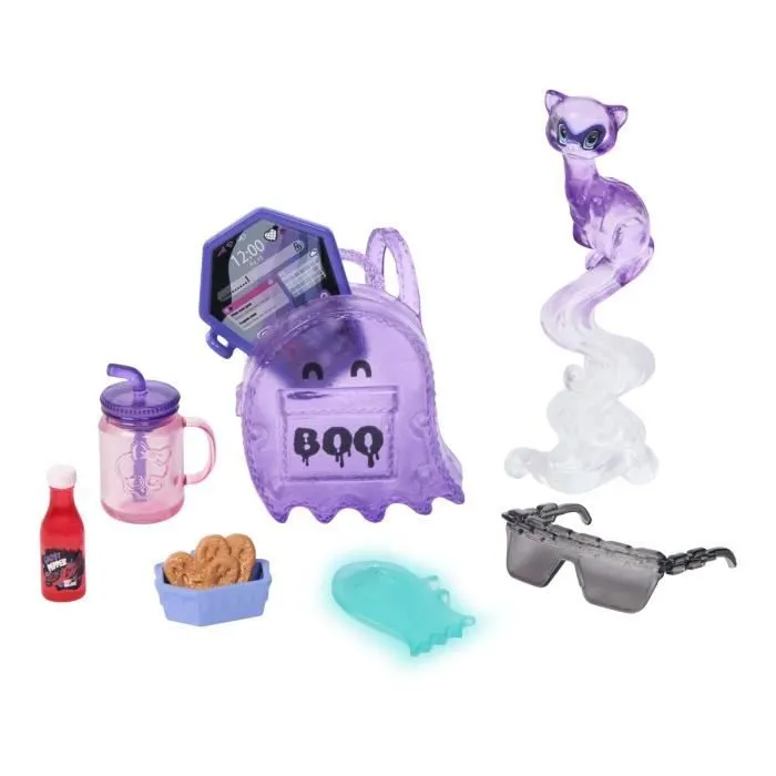Monster High-Spectra Vondergeist-Poupée, furet Rhuen et accessoires HXH77-4