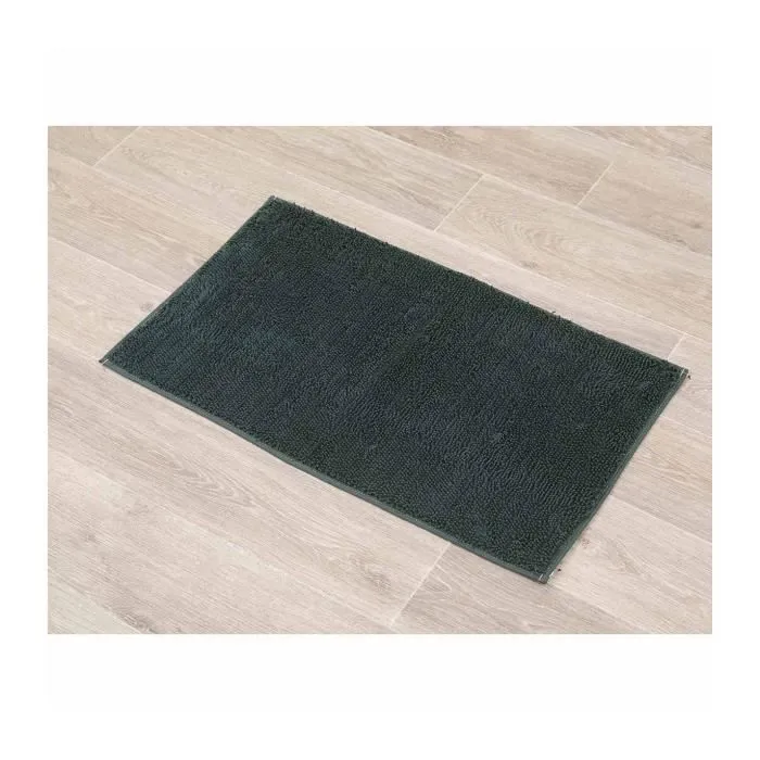 TENDANCE - Tapis de salle de bain en polyester Vert foncé 45 x 75 cm-1