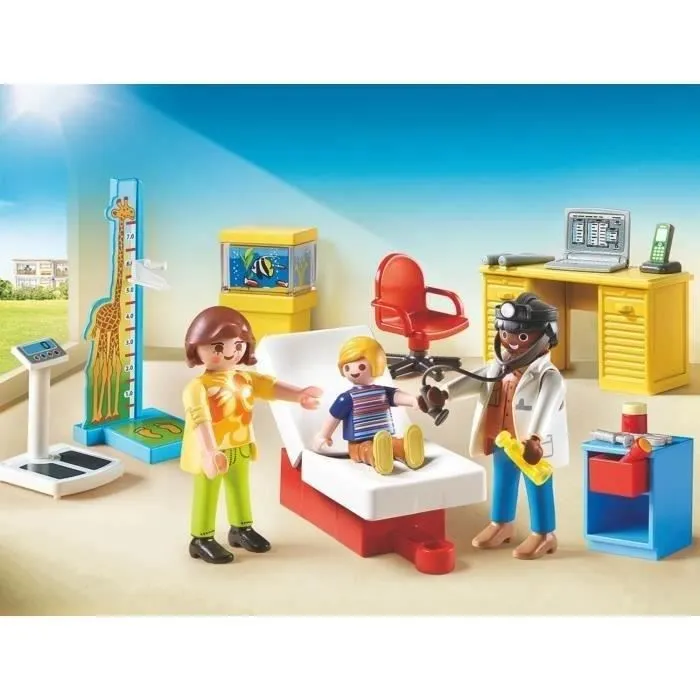 PLAYMOBIL - City Life - Cabinet de pédiatre - 3 personnages - Accessoires inclus-2