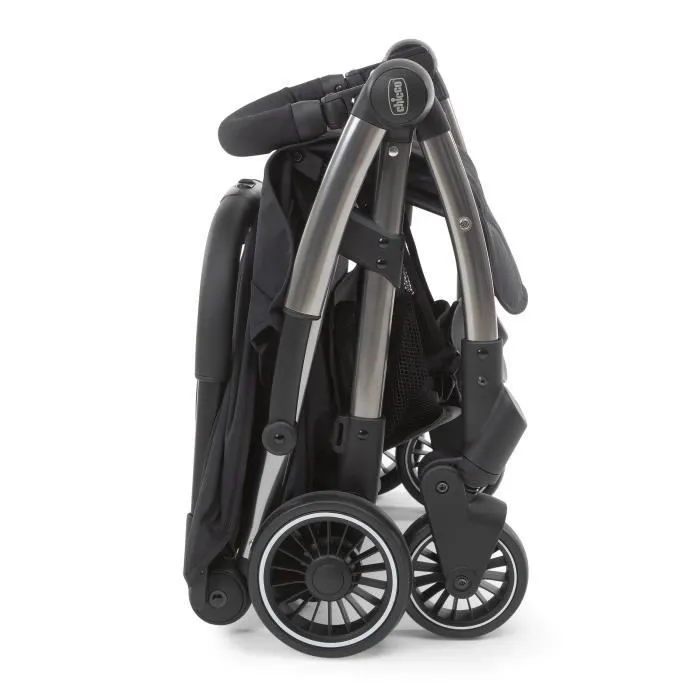 CHICCO Poussette citadine Cheerio - Dès la naissance - Jusqu'à 15kg - Pliage automatique One Touch - Jet black-3