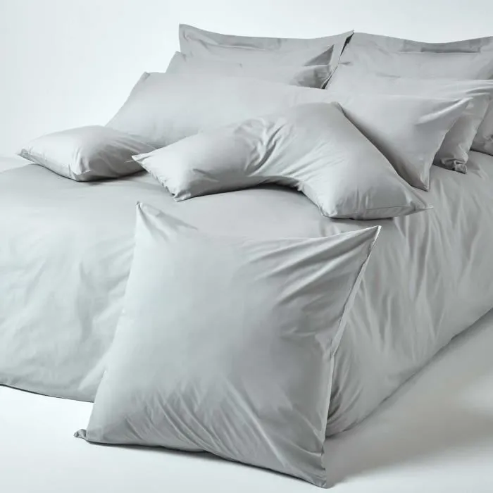 Taie d'oreiller - Homescapes - Gris Argenté - 100% Coton Égyptien - 80 x 80 cm - 200 Fils-3