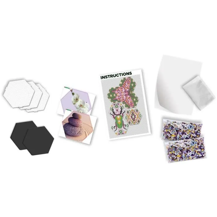 Kit de perles à repasser SES CREATIVE Beedz Art - Hexagones zen pour enfant de 12 ans et plus-1