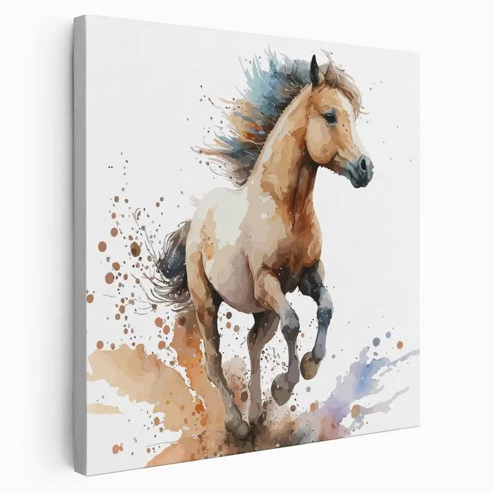 Tableau toile Enfants Carré - Cheval 3617689718682 - 30x30 cm-0