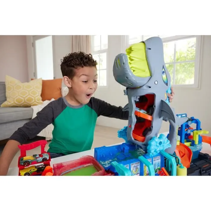 Hot Wheels City-Station de Lavage Requin-Coffret voiture Color Reveal HTN82-2
