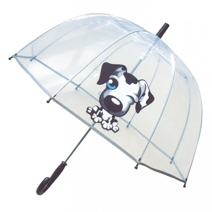 Parapluie enfant transparent - Chien - SMATI - Manuel - Multicolore - Beige-0