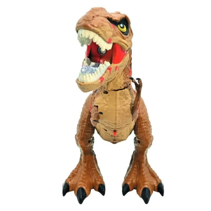 Robot télécommandé RC Tirex - Dinosaure cracheur de fumée avec effets sonores et lumineux-1