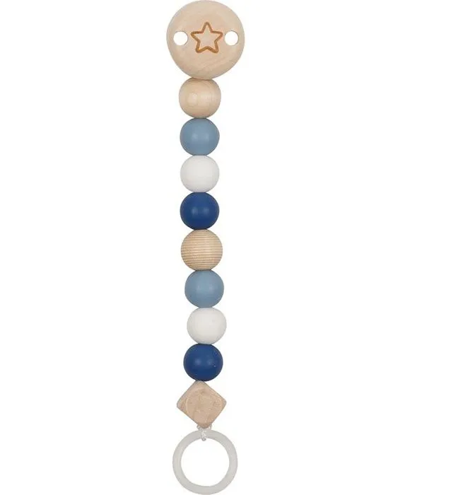 goki Attache-tétine étoile bois bleu-0