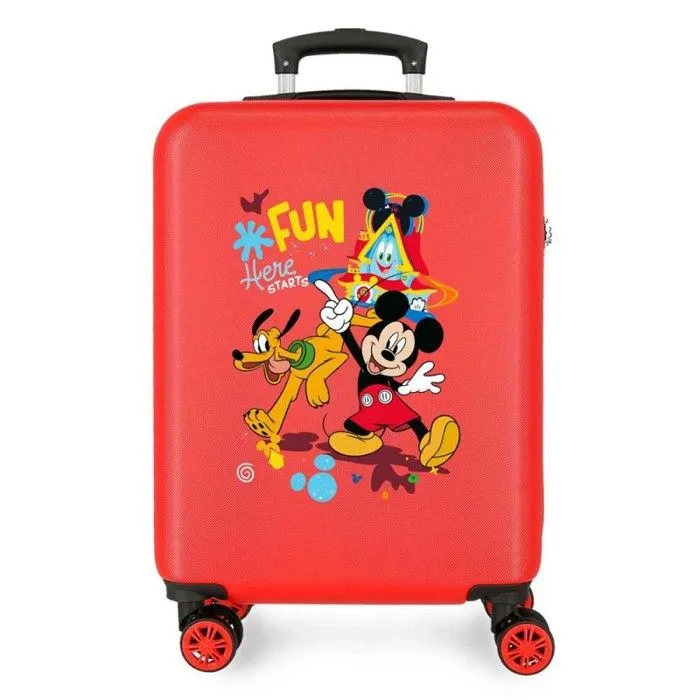 Valise enfant - Disney - Valise fille Mickey et ses amis "Fun Starts Here" - 55 x 38 x 20 cm - Rouge-0