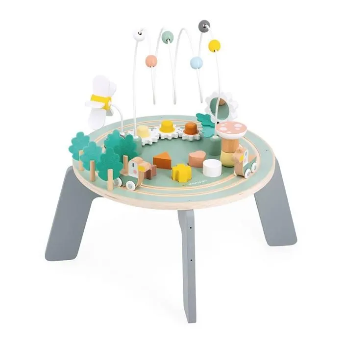Table d'Activités en Bois Sweet Cocoon - 9 Activités pour Enfants - Jouet d'Éveil - en Bois FSC - Thème Jardin - Dès 12 mois-0