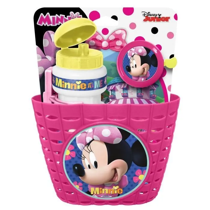 Corbeille + bidon + sonnette Minnie - DISNEY - Rose, blanc et jaune - Pour enfant-1
