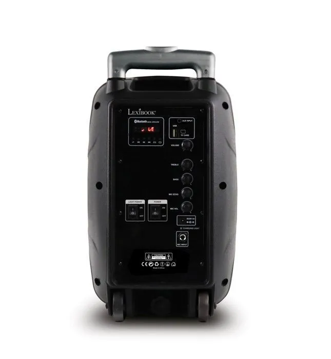 Enceinte Karaoké Bluetooth® 8’’ avec roulettes et micro - LEXIBOOK - 120 watts musicaux - Autonomie 6 heures-2