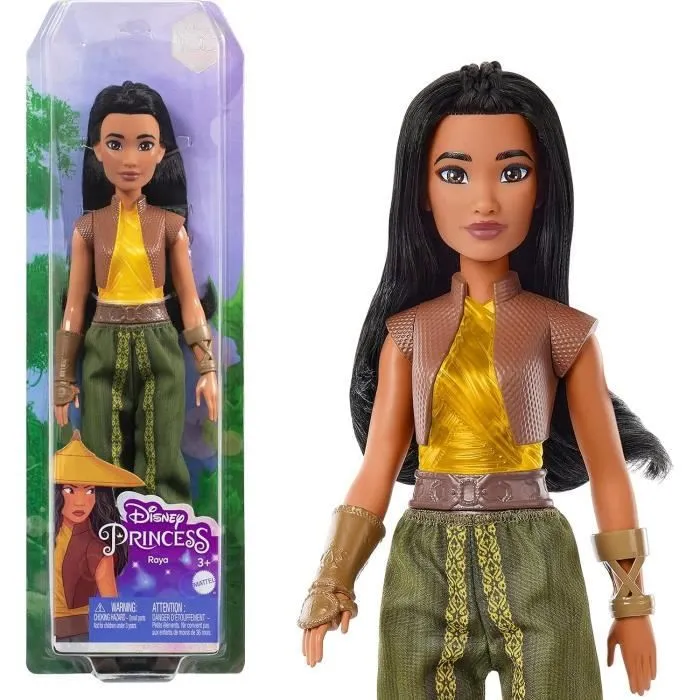 Raya Poupée 29 cm, Mattel Poupée Disney Princesses habillage et accessoires HLX22-0