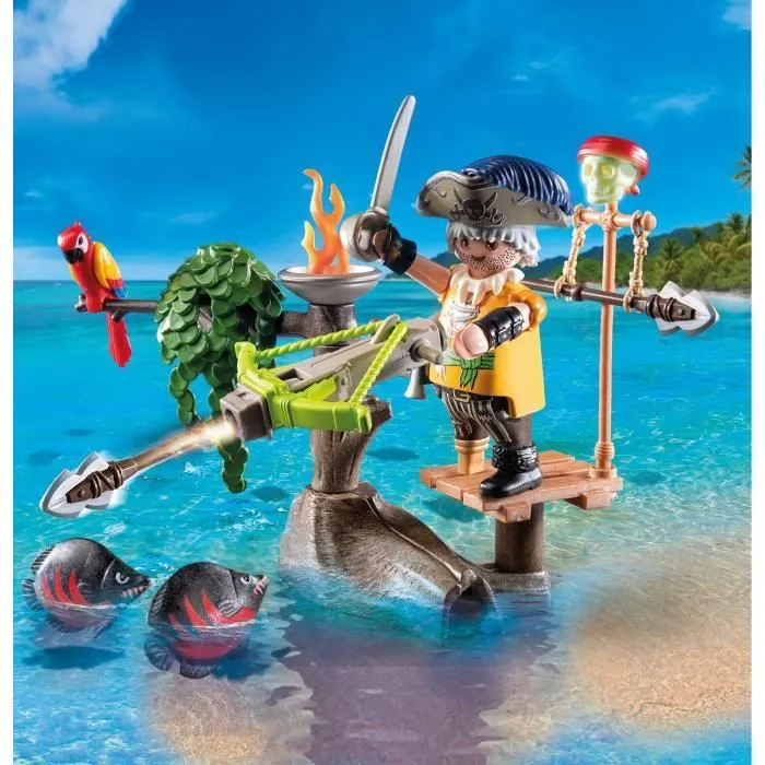 PLAYMOBIL 71795 Pirate avec arbalète et poissons à viser, Les pirates, 31 pièces, Dès 4 ans-1