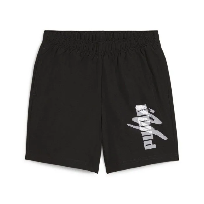 Short Enfant - Puma - Lifestyle Ess+ Logo Lab - Noir - Confortable - Légers et pratiques-0