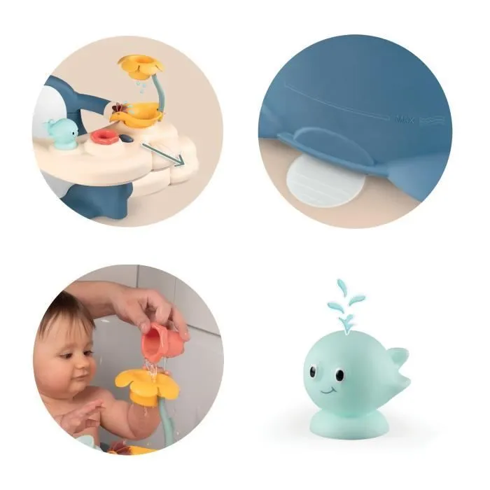 Siège de bain - SMOBY - Little - Tablette d'activités - Ventouse - Bleu-2