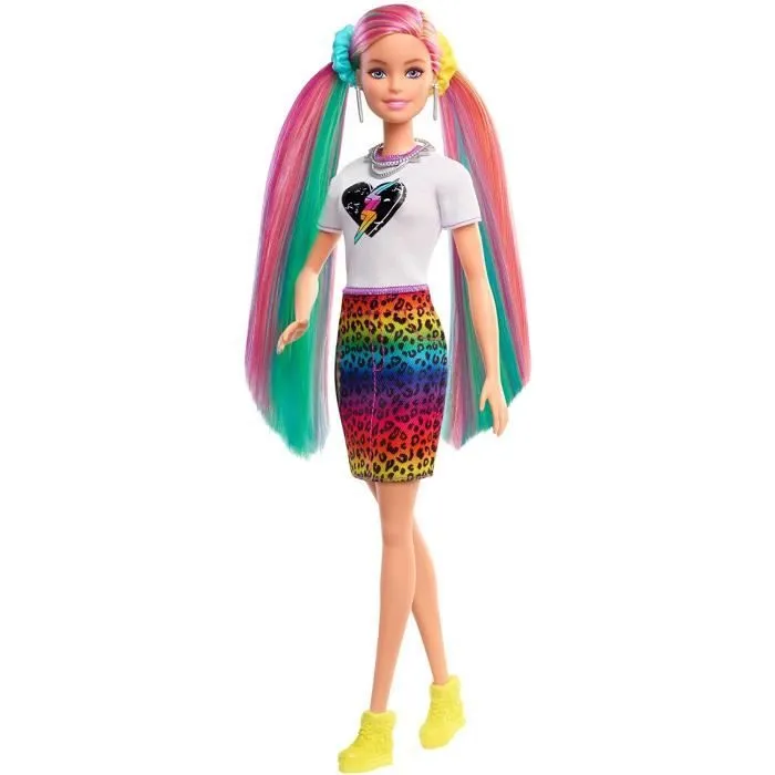 Poupée Barbie - Mattel - GRN81 - Cheveux Arc-en-Ciel - Changement de Couleur - 16 Accessoires Inclus-3