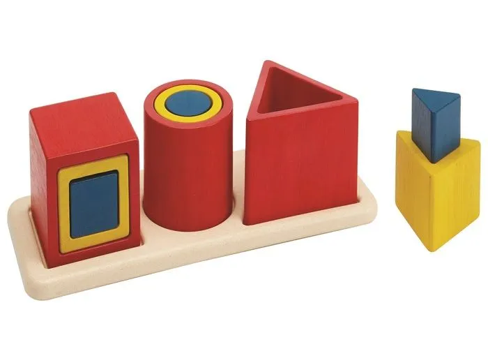 Plan Toys - Puzzle d'encastrement 3 formes - TROUSSELIER-1