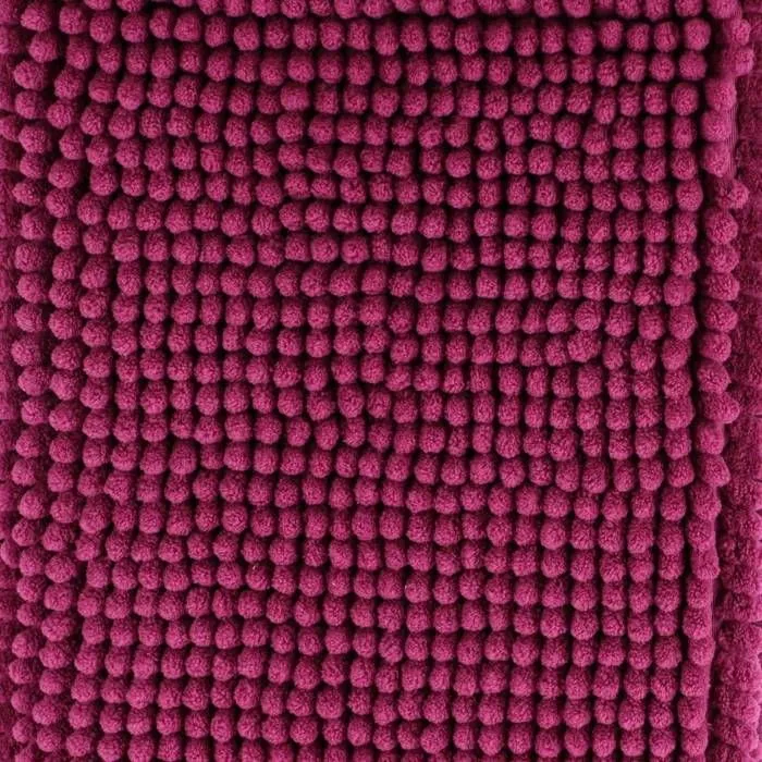 TENDANCE - Tapis de salle de bain Aubergine en Microfibre Boules 45 x 75 cm-2