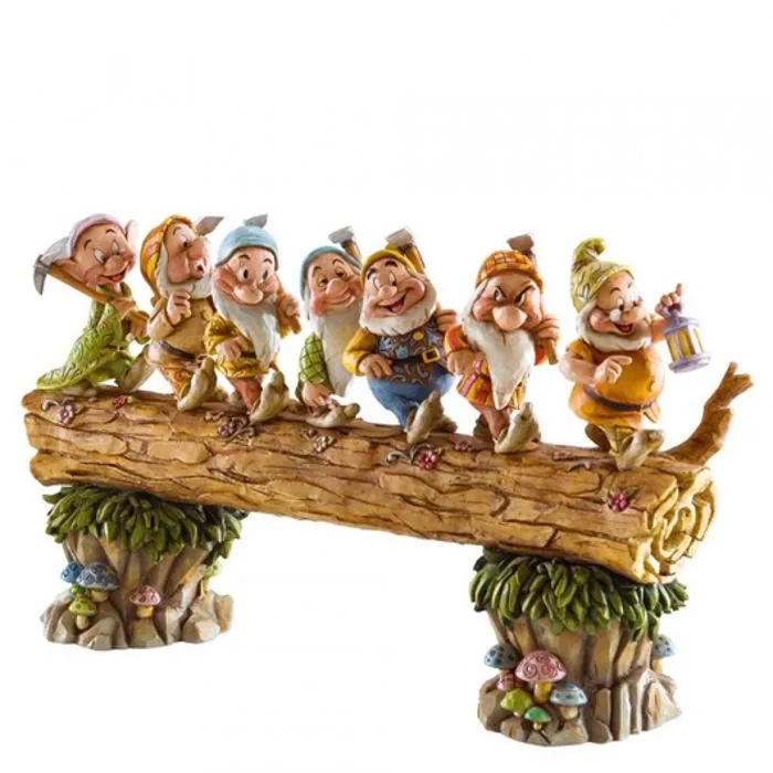 Figurine 7 Nains - Homeward Bound - Disney Tradition by Jim Shore - Effet bois - Blanche Neige-3