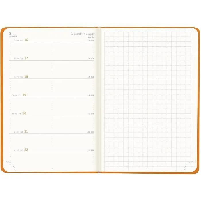 Agenda - Rhodia - Webplanner 2023 - A6 - Rigide - 144 pages - Orange-1